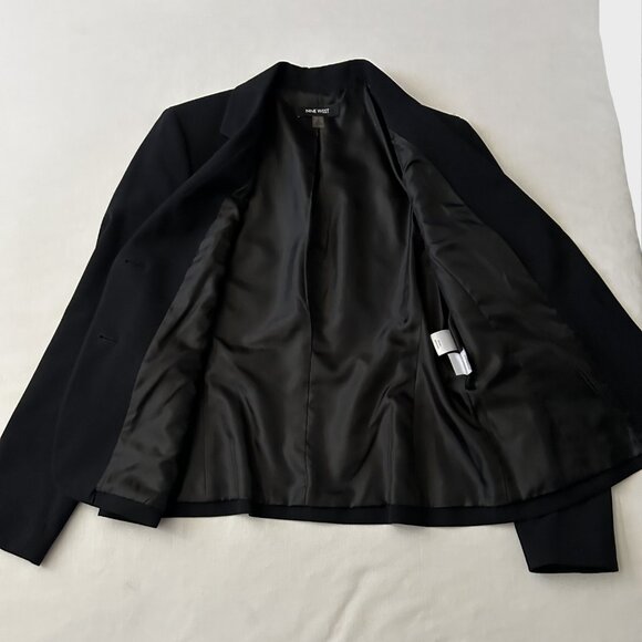 Nine West Women's Black 2-Button Poly/Viscose/Elastane Fully Lined Blazer Size 4 - Picture 4 of 10